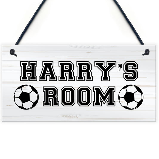 PERSONALISED Football Boys Room Hanging Door Sign Football Room