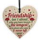 FRIENDSHIP Birthday Christmas Gift Wooden Heart Best Friend Gift