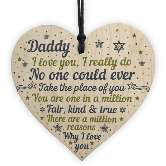 Daddy Daughter Gifts Fathers Day Gift Wooden Heart Dad Birthday