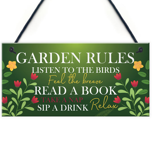 Garden Sign Summer House Decking Plaque Shed Sign Garden Rules