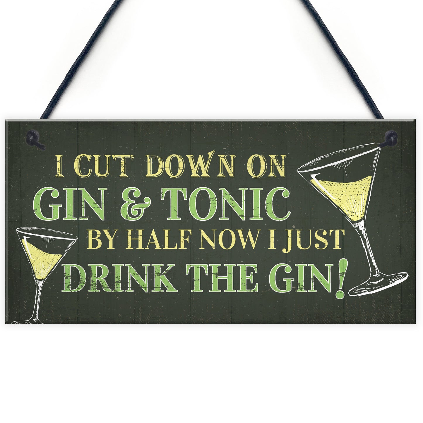 Novelty Gin & Tonic Hanging Sign Plaque Friendship Gift Home Bar