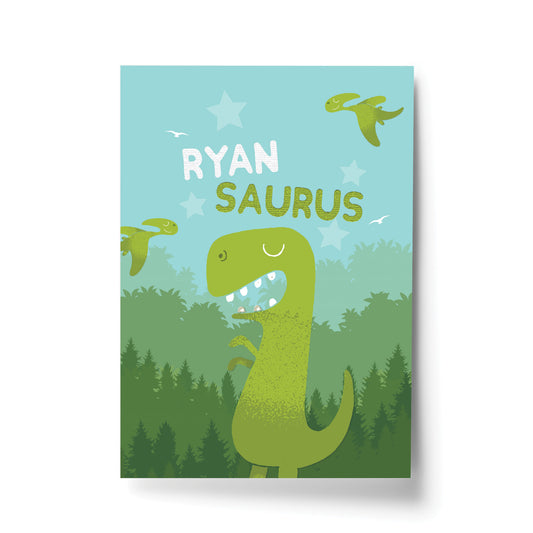 PERSONALISED Boys Bedroom Print Dinosaur Wall Art Nursery Decor