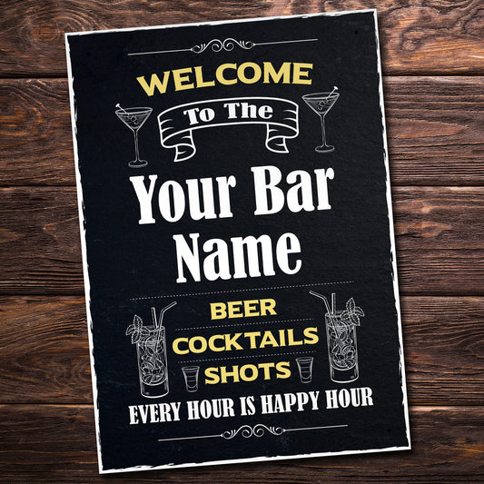 Personalised Bar Sign Hanging Wall Sign Man Cave Sign Beer Gift