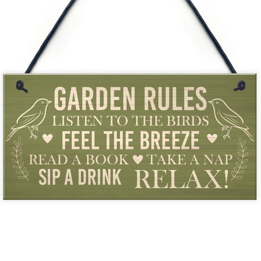 Outdoor Plaques For Garden Garden Rules Sign Novelty Friendship