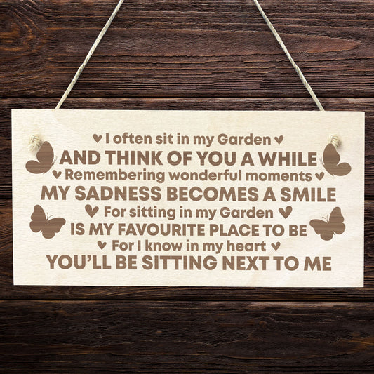 Garden Memorial Engraved Plaque Hanging Garden Shed Summer