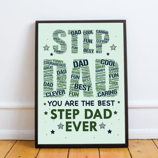 Fathers Day Gifts For Dad Step Dad Frame Print Step Dad Gift