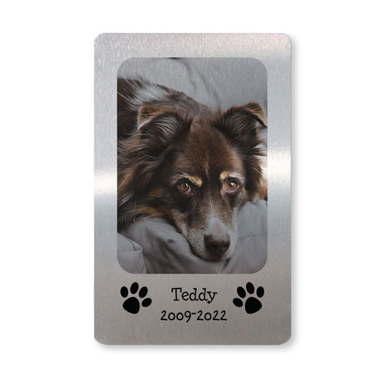 Pet Memorial Gift Personalised Photo Wallet Card Dog Cat