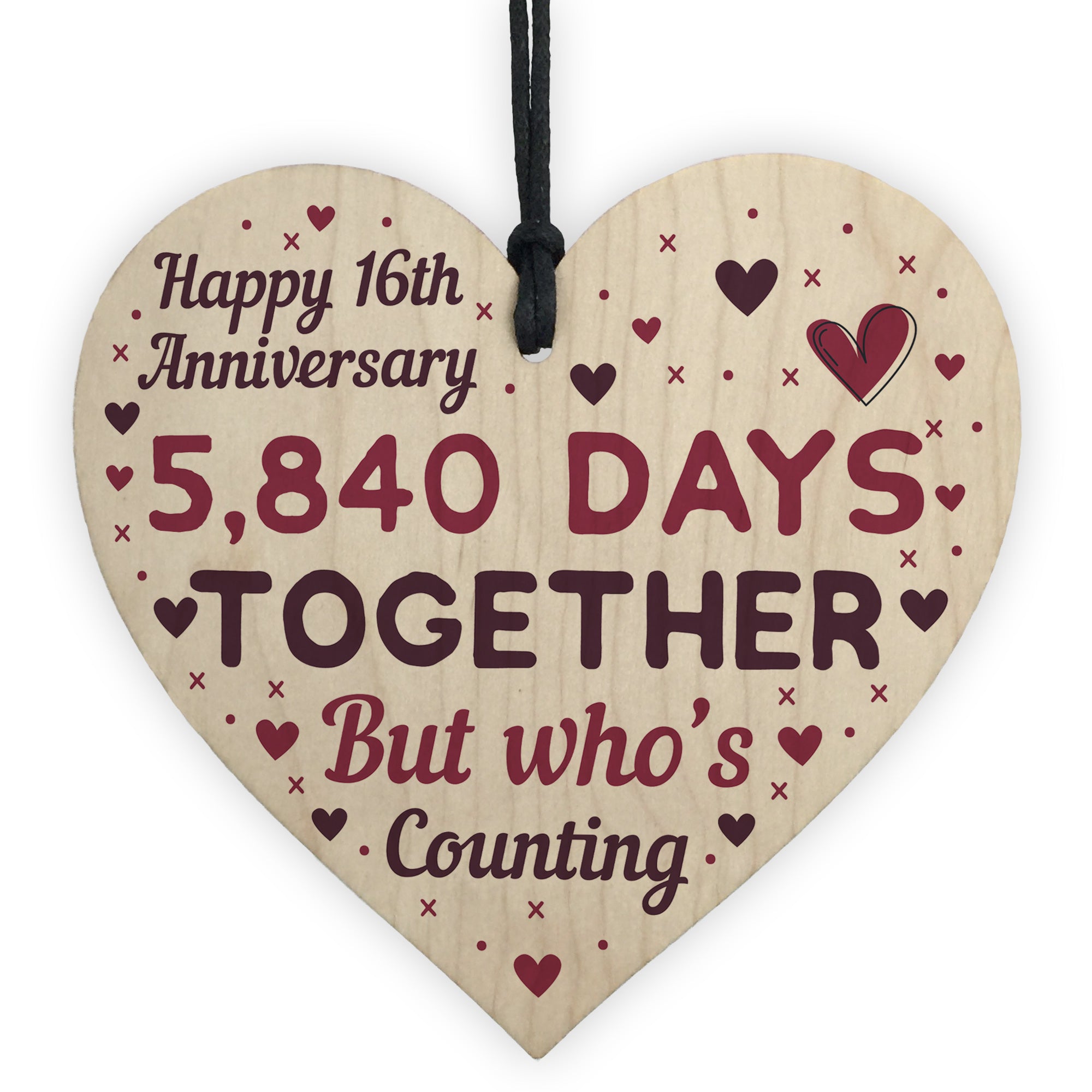 Handmade Wood Heart Gift To Celebrate 16th Wedding Anniversary Red Ocean Gifts