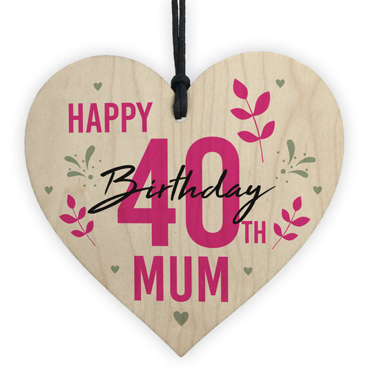 30th 40th 50th Birthday Gift For Mum Personalised Engraved Heart
