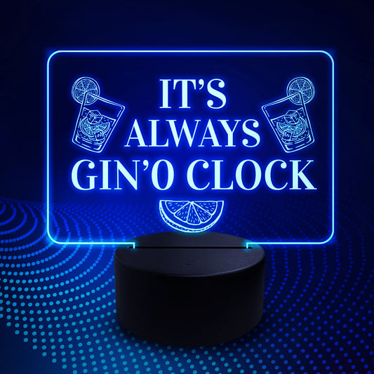 Gin Signs And Plaques GIN O CLOCK Sign Funny Alcohol Home Bar