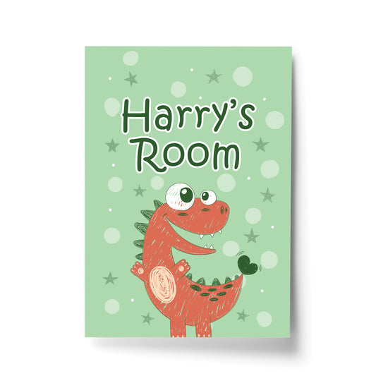 Dinosaur Theme Room Sign PERSONALISED Boys Bedroom Nursery