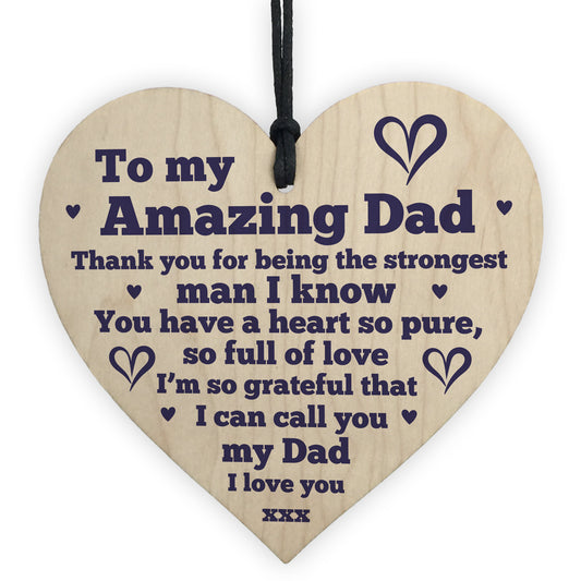 Dad Gifts Hanging Wood Heart Birthday Fathers Day Gift For Dad