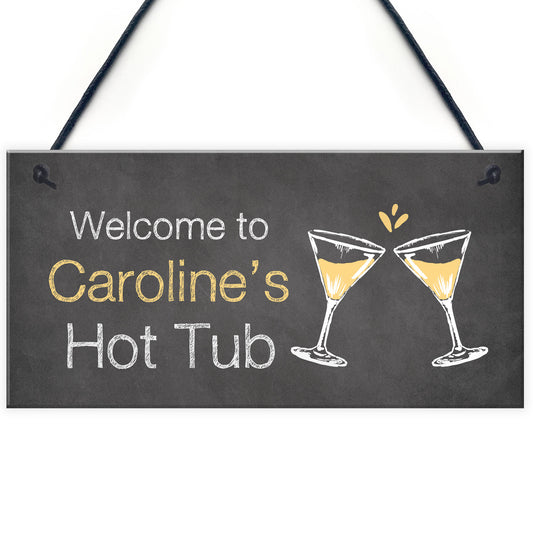 Shabby Chic Hot Tub Sign For Summerhouse Garden Shed Gift