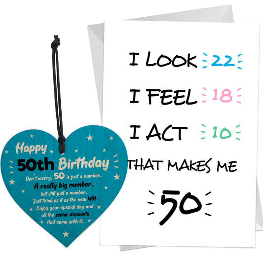 Funny 50th Birthday Gift And Card For Men Women Mum Dad