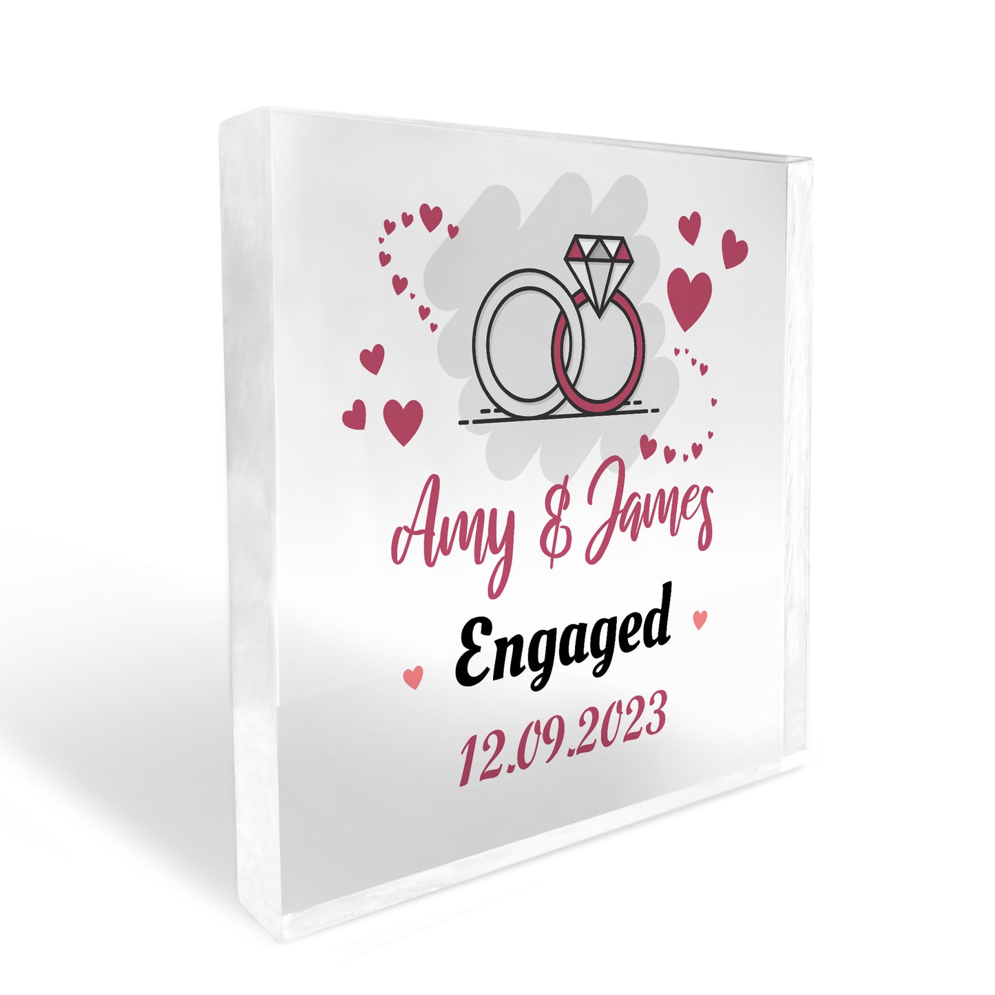 Engagement Gifts For Couple Personalised Block Congratulations