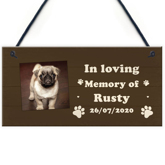 Dog Memorial Sign PERSONALISED Image Plaque Gift For Family