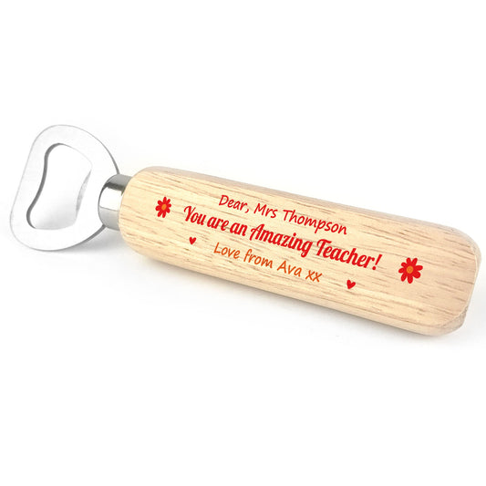 Thank You Teacher Teaching Assistant Gifts Wood Bottle Opener