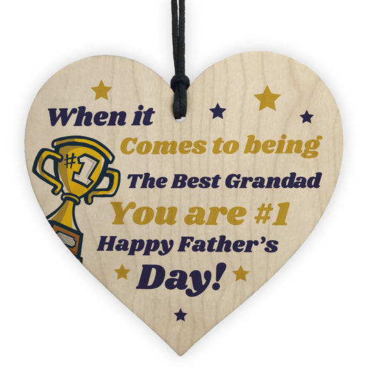 Fathers Day Gifts For Grandad Wood Heart Thank You Grandparent