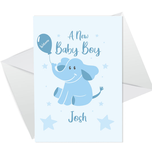 New Baby Boy Card Personalised Congratulations New Parents Card