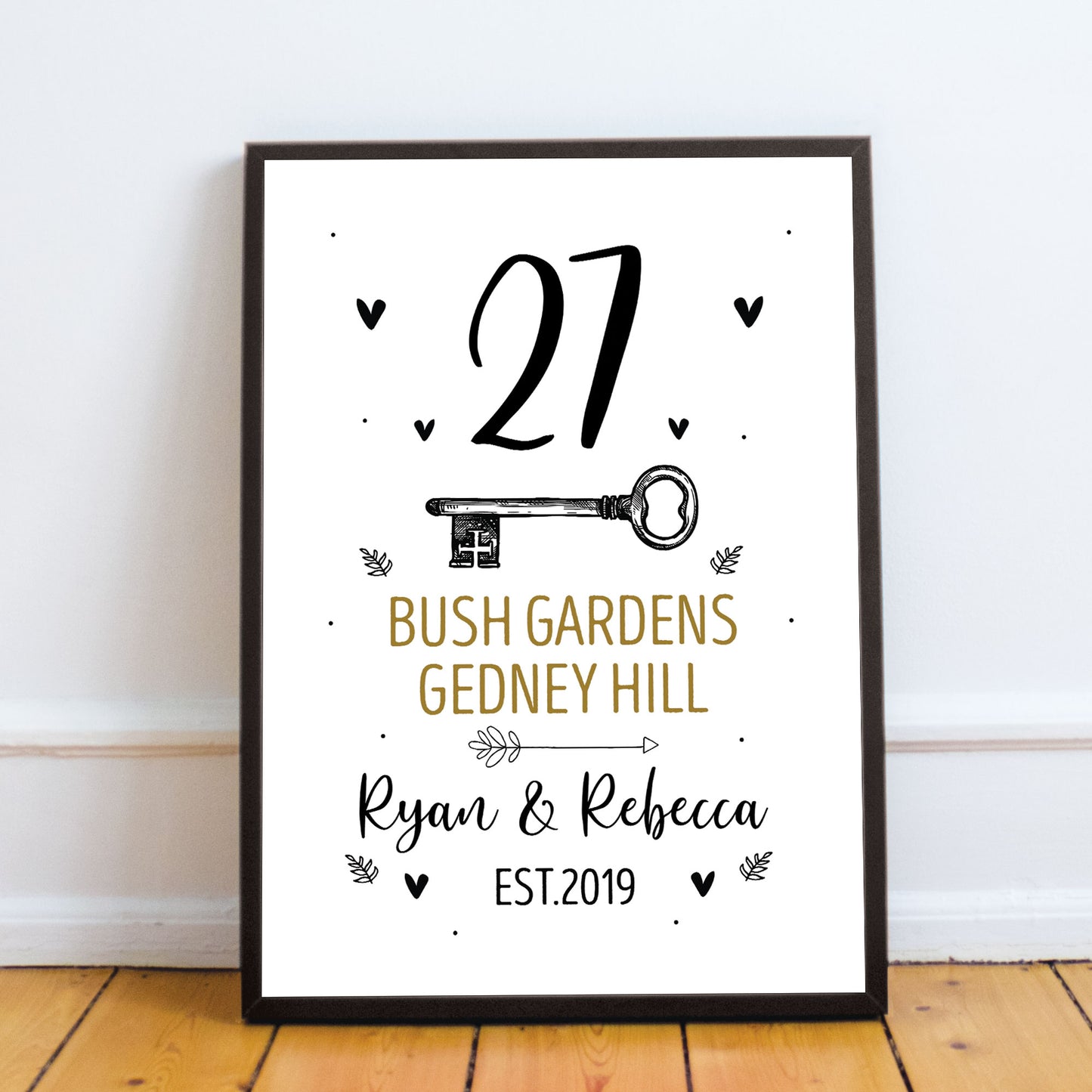 New Home Gift Personalised 1st First Home Home Decor Frame Print