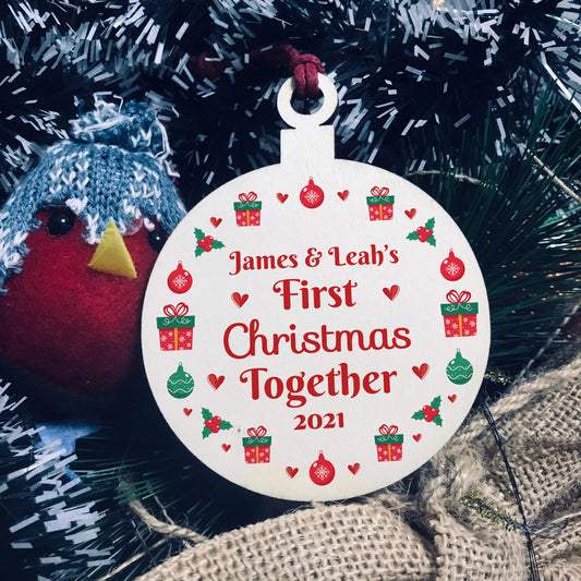 1st First Christmas Together Hanging Bauble Decoration Xmas Gift