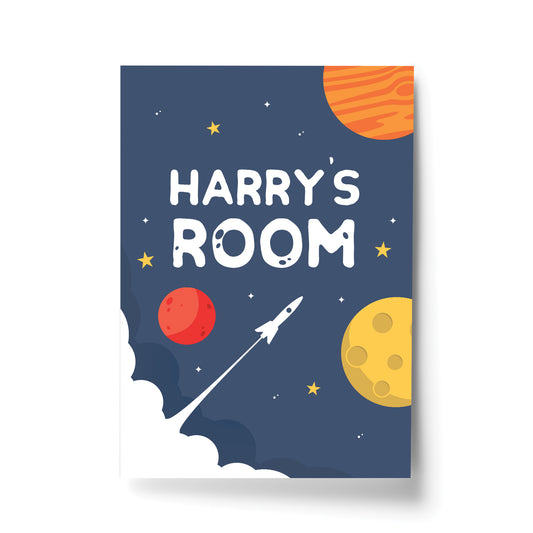 PERSONALISED Boys Bedroom Wall Art Space Room Decoration