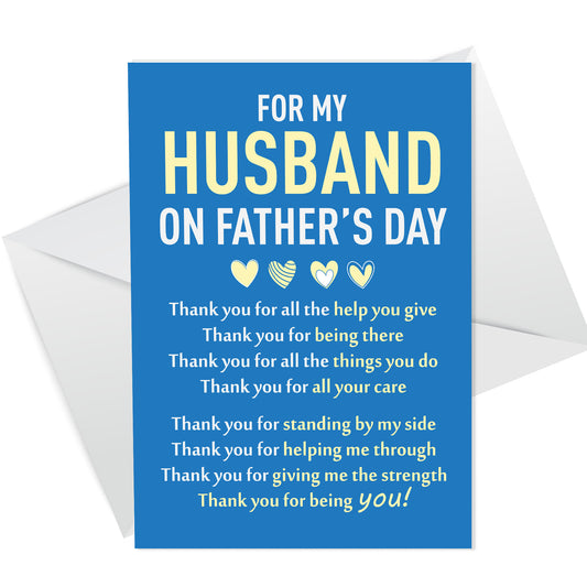 Fathers Day Card For Husband Fathers Day Card For Husband
