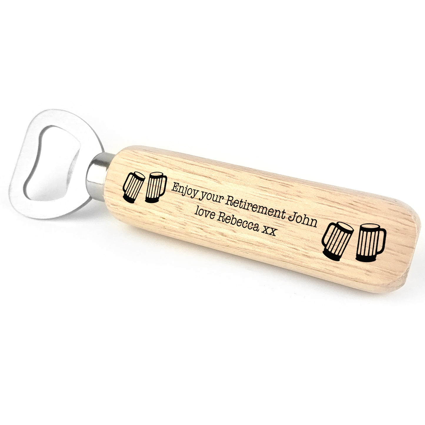 PERSONALISED Retirement Gift For Men Wooden Bottle Opener