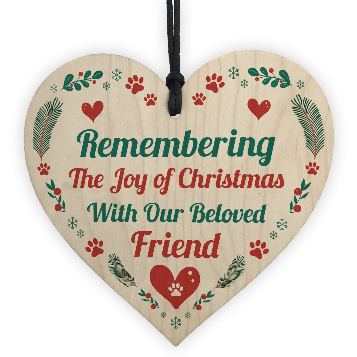 Pet Memorial Christmas Tree Decoration Hanging Heart Bauble