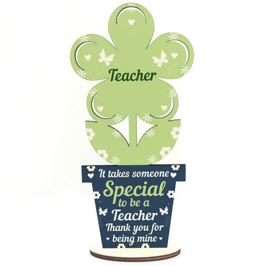 Gift For Teacher Wood Flower Thank You Teacher Gift Leaving Gift