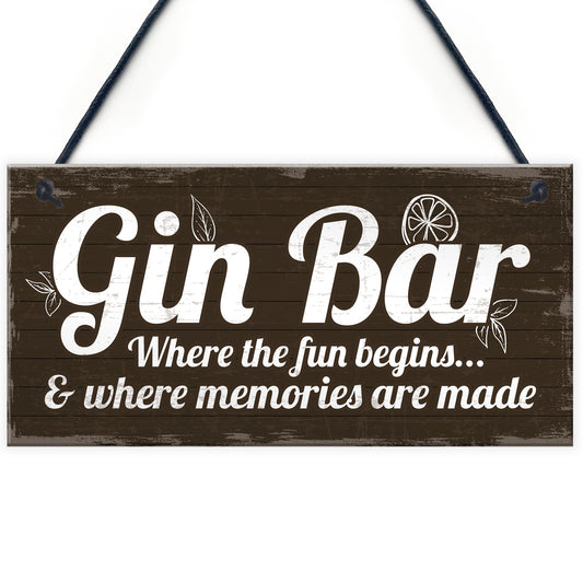 Gin Bar Sign Man Cave Bar Plaque Alcohol Novelty Shabby Gift