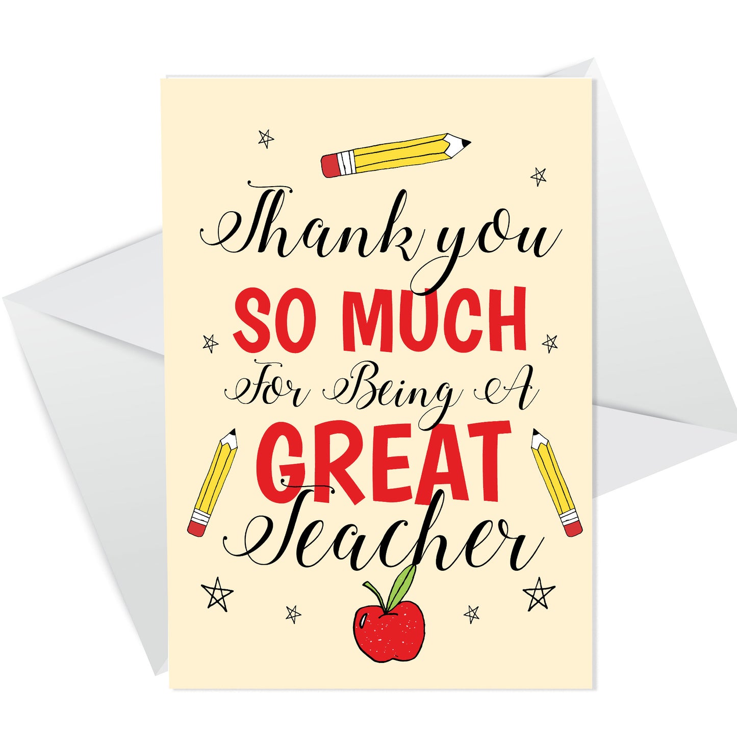 Red Ocean Thank You Card For Teacher Nursery School Gift