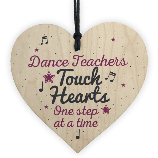 Handmade Wooden Heart Thank You Dance Teacher Gift Birthday