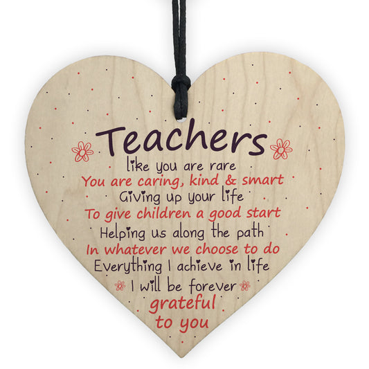 Thank You Gift Teacher Gifts Wooden Heart Leaving Nursery School