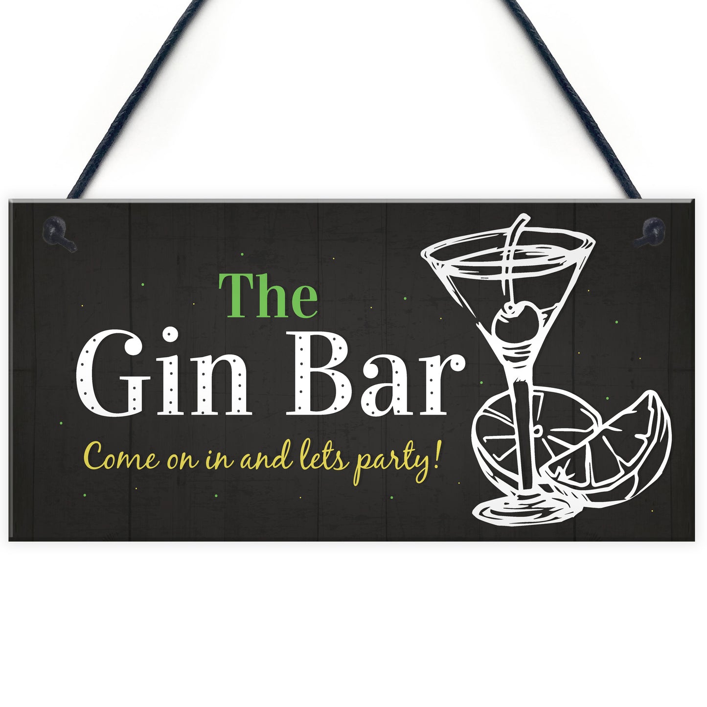 Gin Bar Party Plaque Man Cave Garden Kitchen Pub Bar Sign