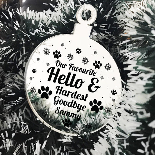 Personalised Memorial Gift For Pet Engraved Hanging Xmas Decor