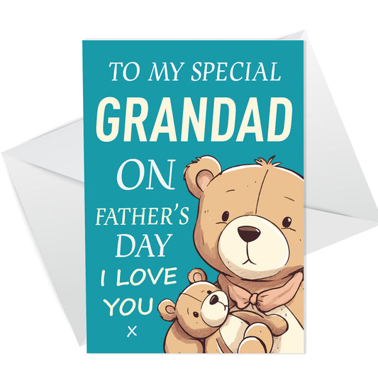 Fathers Day Card For Grandad From Grandson Granddaughter Bear