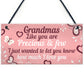 Grandma Keepsake Gift For Birthday Christmas Xmas Hanging Plaque