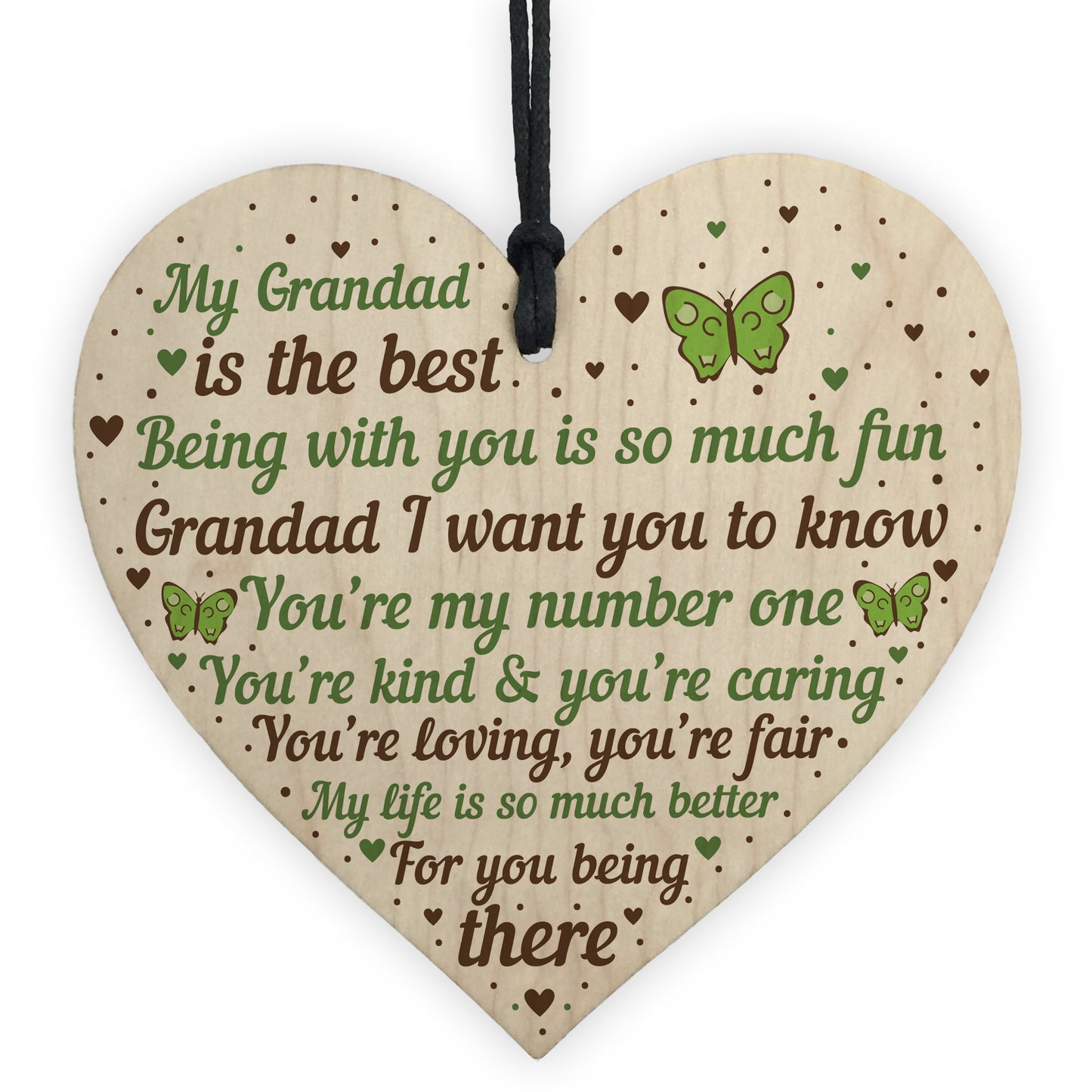 Special Gift For Grandad Wood Heart Fathers Day Gift For Him