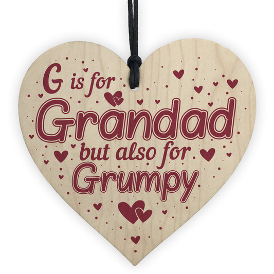 Funny Gift For Grandad Wooden Heart Sign Birthday Christmas Gift