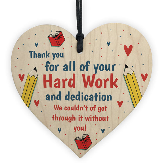 Special Thank You Gift For Teacher Teaching Assistant Wood Heart