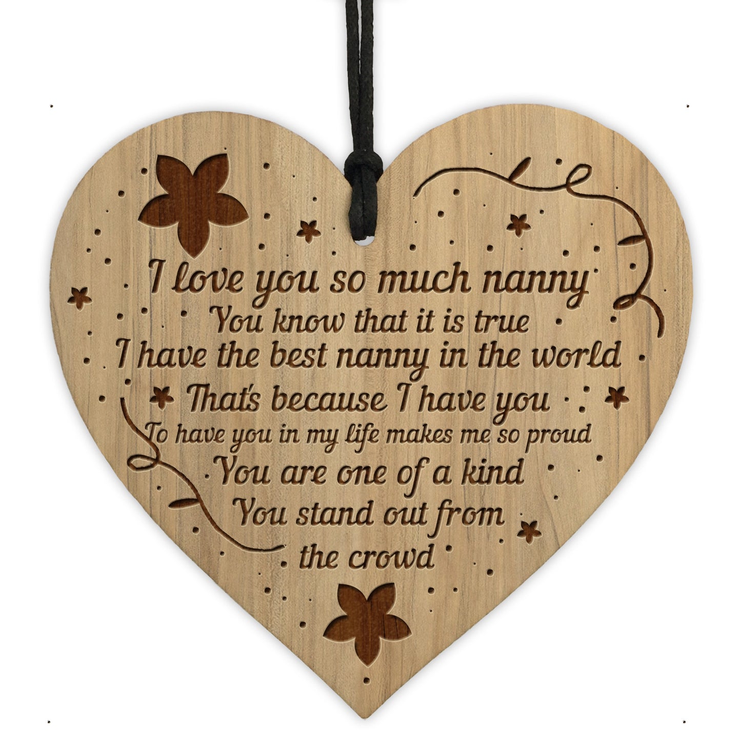 I Love You Nanny Gifts For Birthday Christmas Engraved Heart