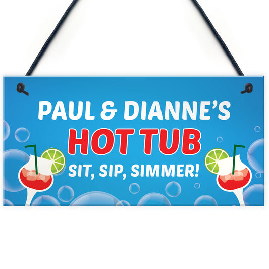 Funny Hot Tub Decor Personalised Hot Tub Sign Accessories Garden