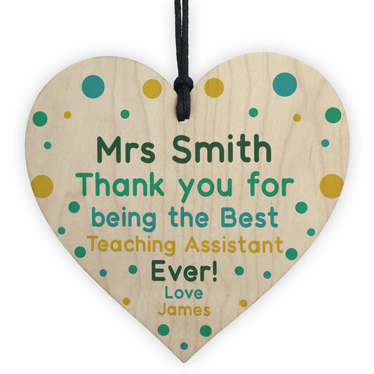 Personalised Heart Thank You Teacher Gifts Teaching Asssistant