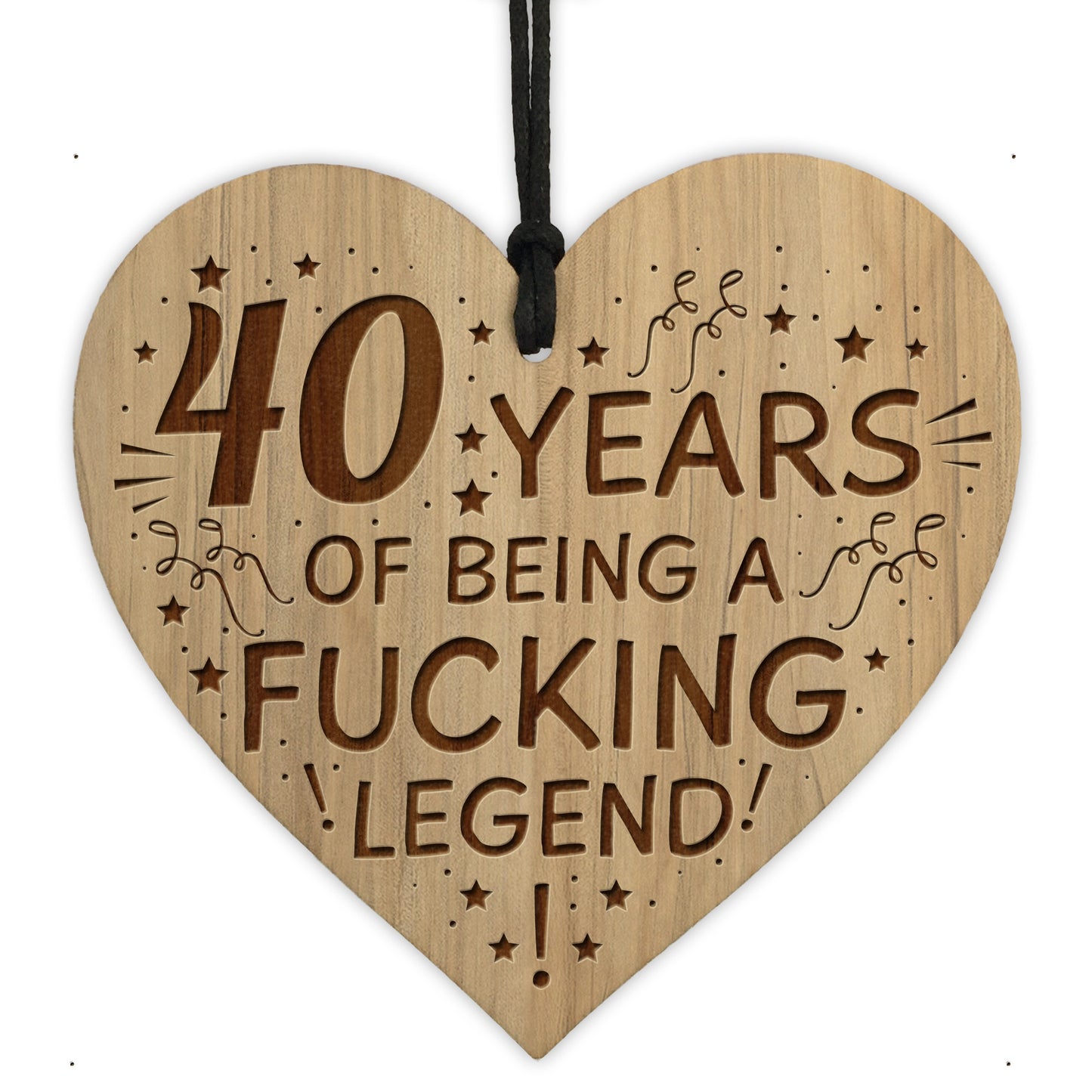 Funny Humorous 40th Birthday Gift For Men Women Engraved Heart