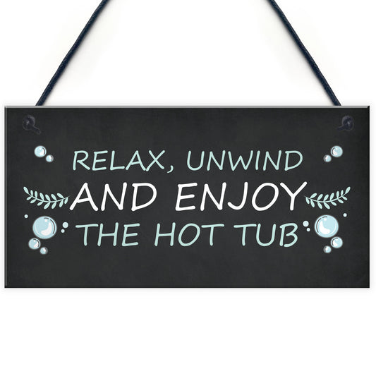 Hanging Hot Tub Sign For Garden Novelty Garden Wall Sign Gifts