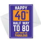 Funny 40th Birthday Cards For Him Her 40th Birthday Card Mum Dad