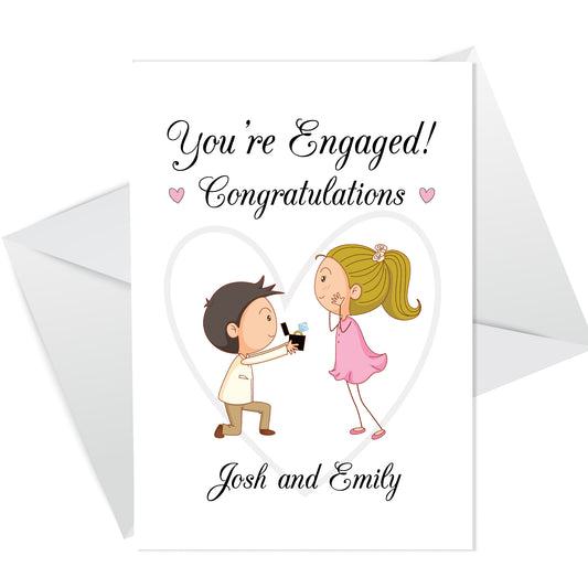 Personalised Congratulations Your Engagement Card Cute Couple