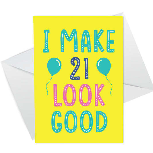 Funny 21st Birthday Card For Him Her Daughter Son Grandson