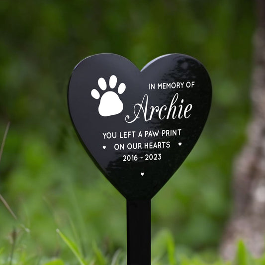 Personalised In Memory Of Pet Dog Cat Left A Paw Print Memorial